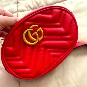 Gucci red fanny pack